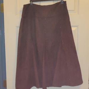 Brown Swede Skirt (Size 12)